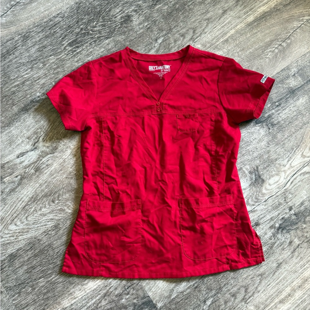 Grey’s Anatomy Red Scrub Top